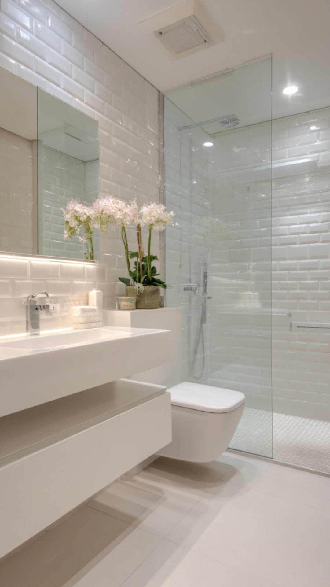 1. Classic White Subway Tile Bathroom