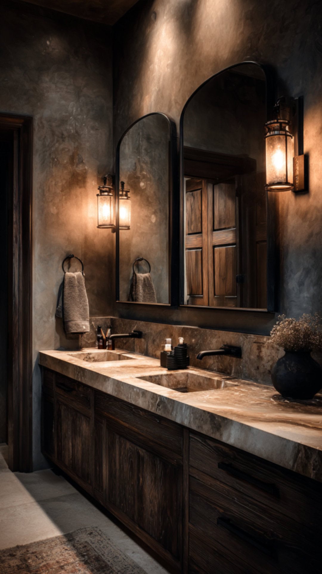 1. Dark Brown Bathroom Idea