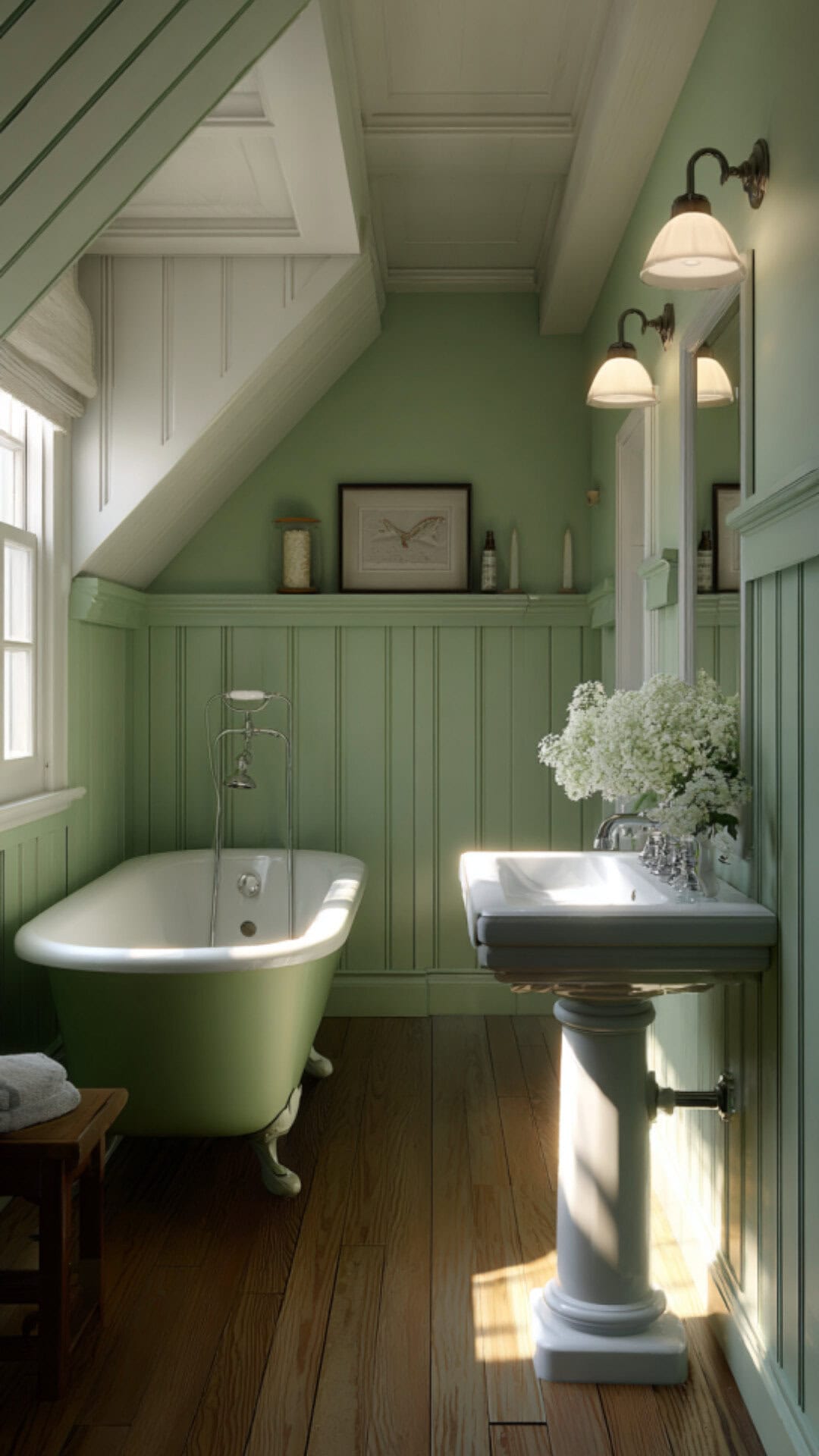 1. Green Beadboard Bathroom for a Fresh Look