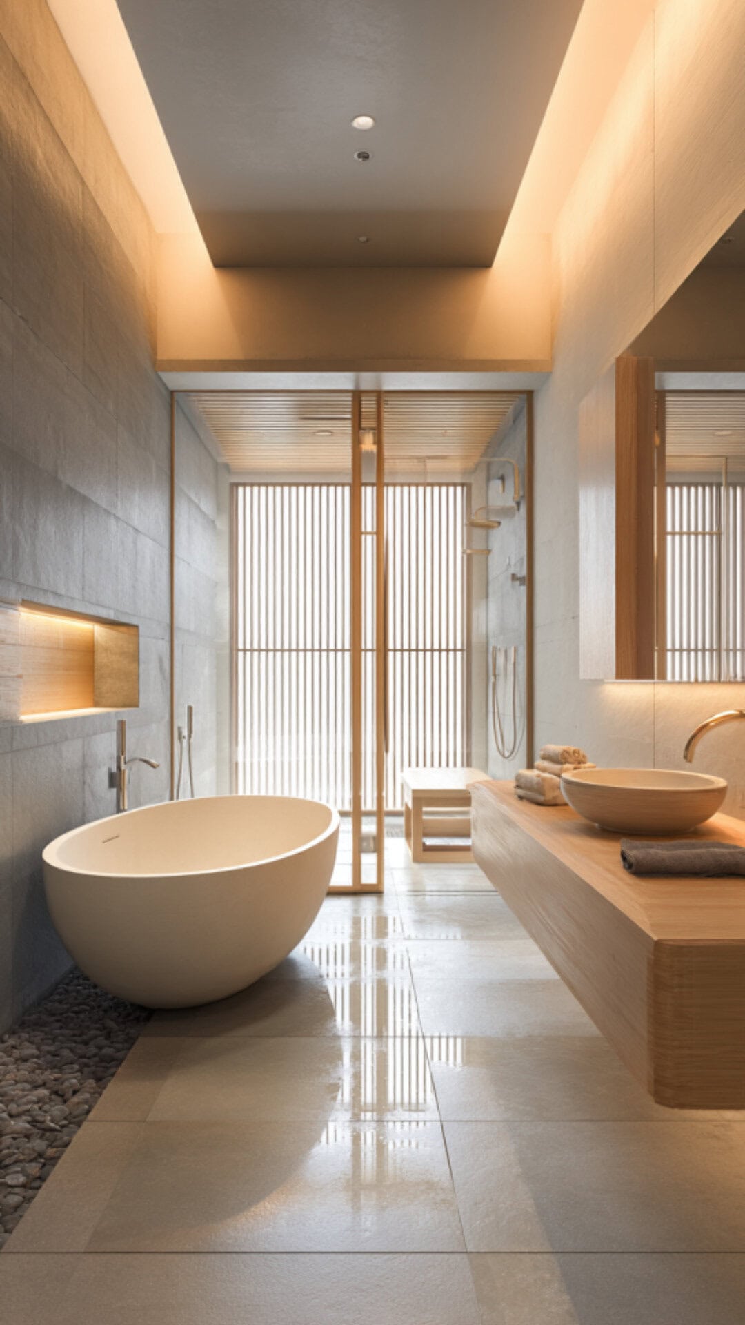 1. Modern Japanese Bathroom with Clean Elegance