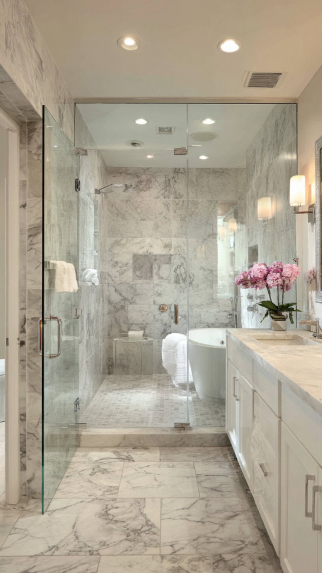 1. Glass Bathroom Door with a Sleek Minimalist Feel