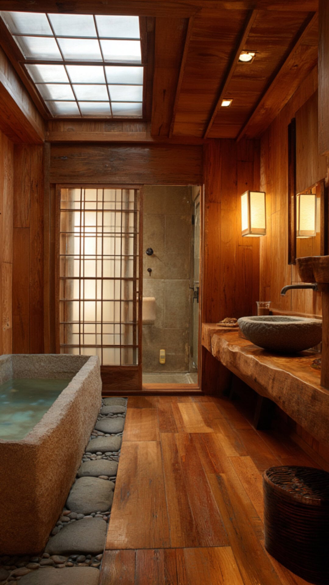 1. Japanese Traditional Bathroom with Calming Simplicity