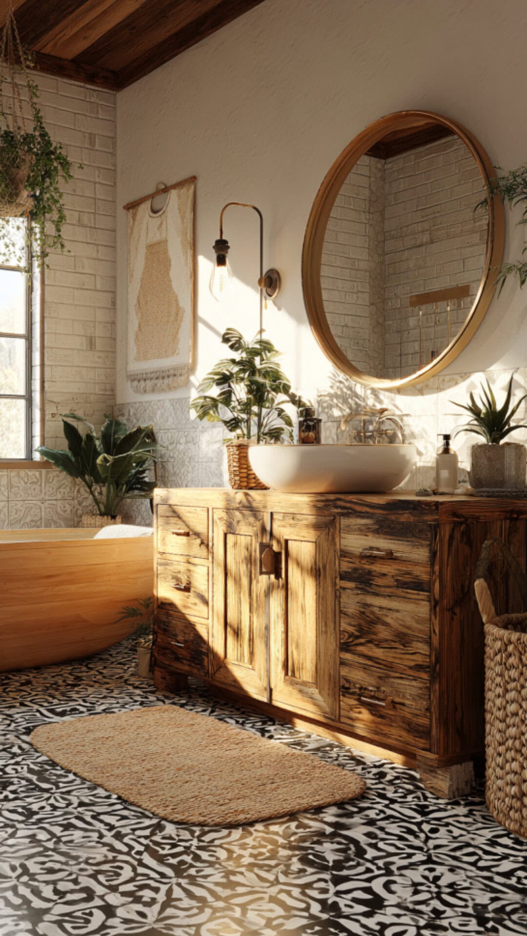 1. Boho Western Bathroom with Free-Spirited Flair