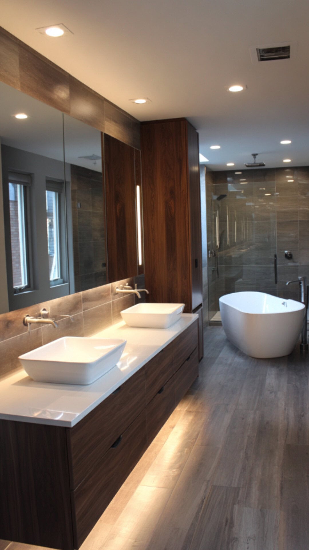 1. Modern Double Vanity Bathroom with Sleek Lines