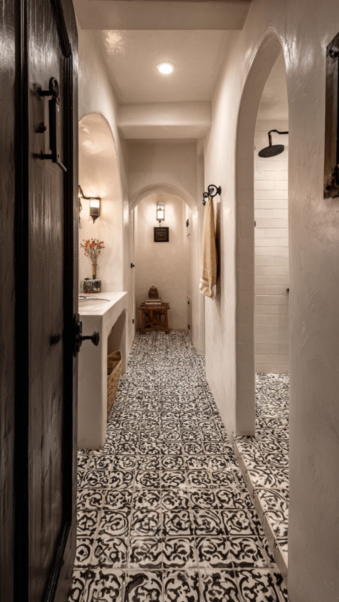 Black and White Spanish Bathroom