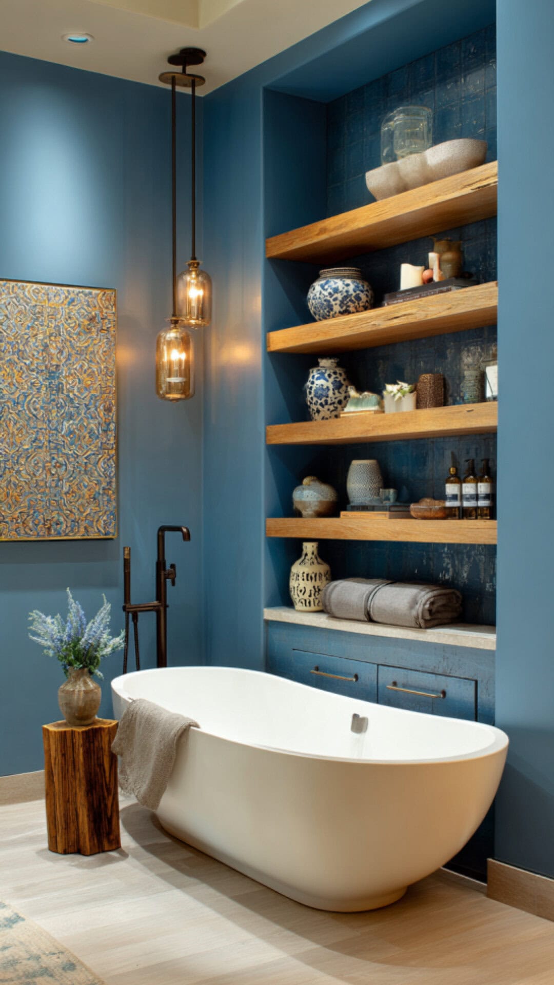 10. Funky Bathroom Aesthetic with Eclectic Decor