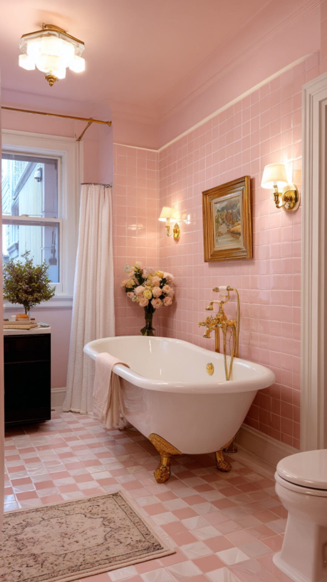 Pink Cottage Bathroom