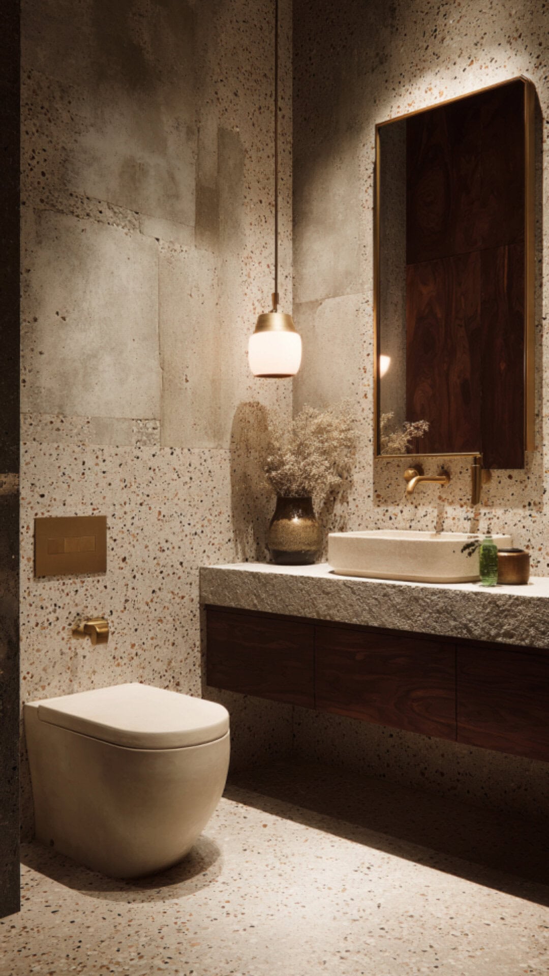 Brown Terrazzo Bathroom