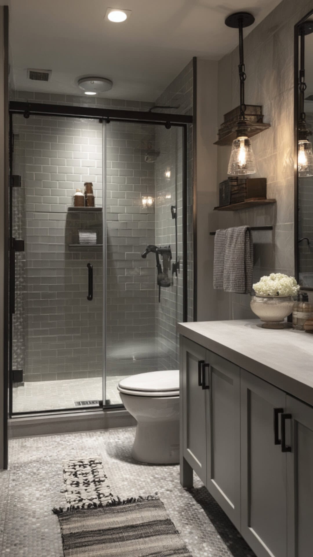 Grey Masculine Bathroom