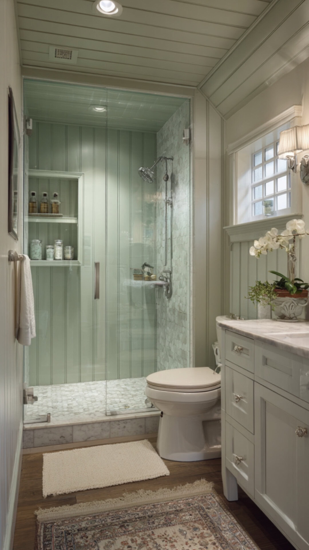 11. Sage Green Shiplap Bathroom