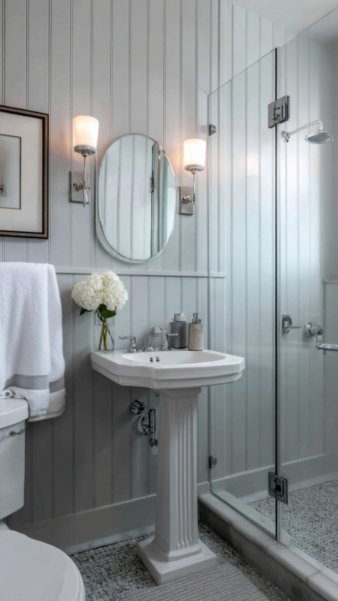 11. Gray Beadboard Bathroom for Subtle Sophistication