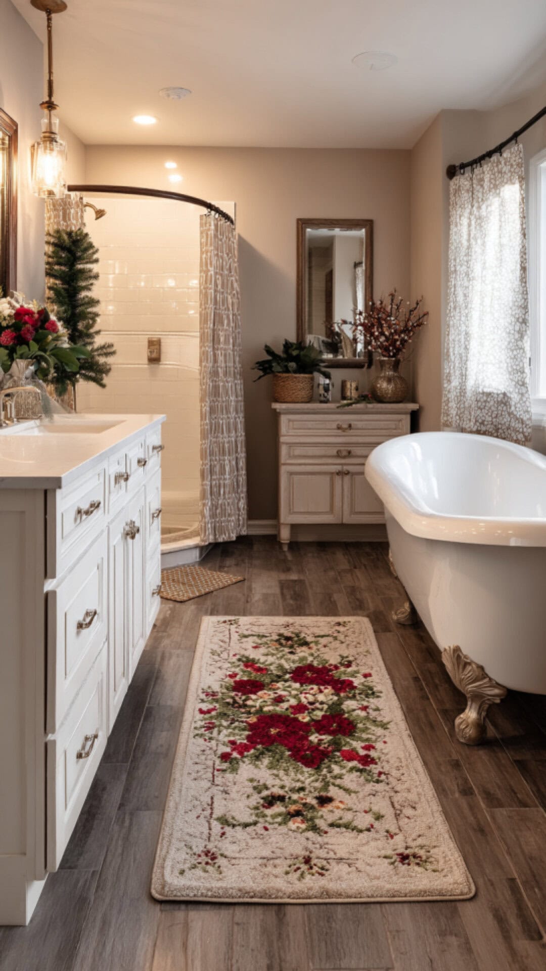 11. Christmas Bathroom Rug for Seasonal Cheer