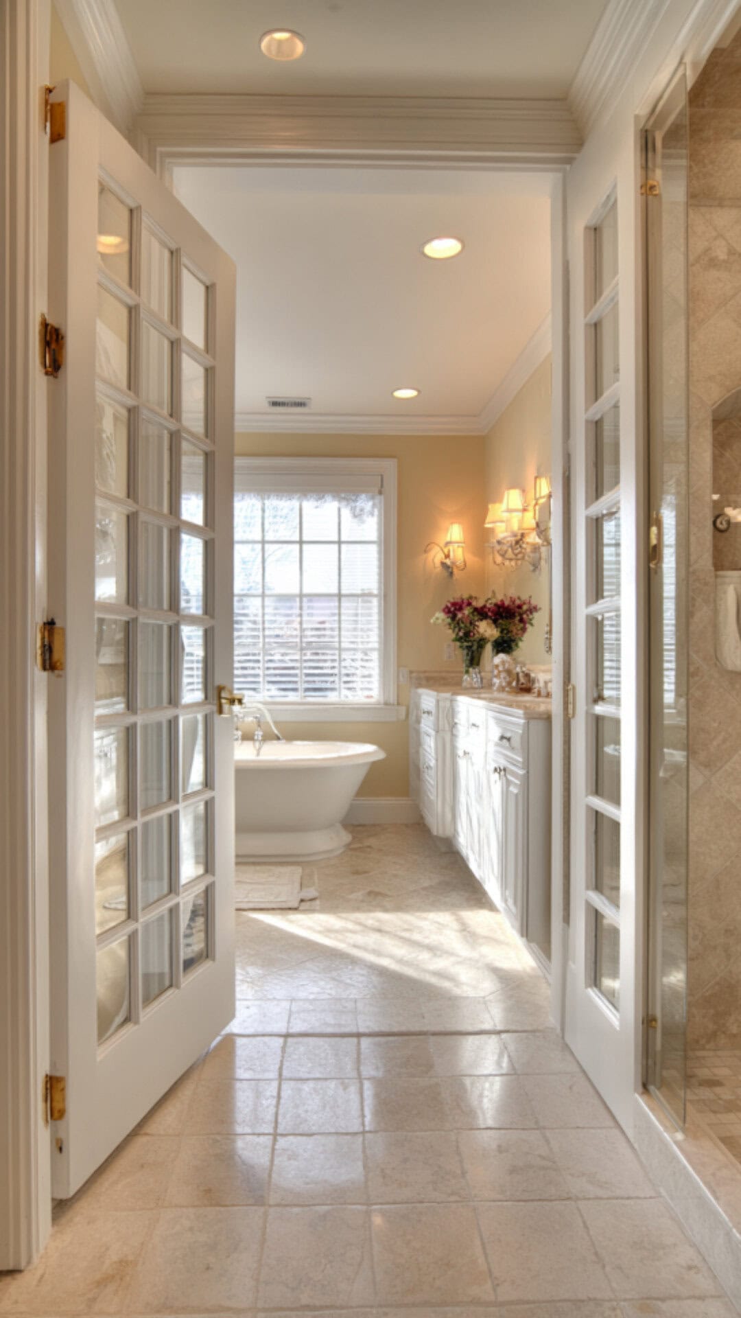 11. French Bathroom Door with Classic Elegance