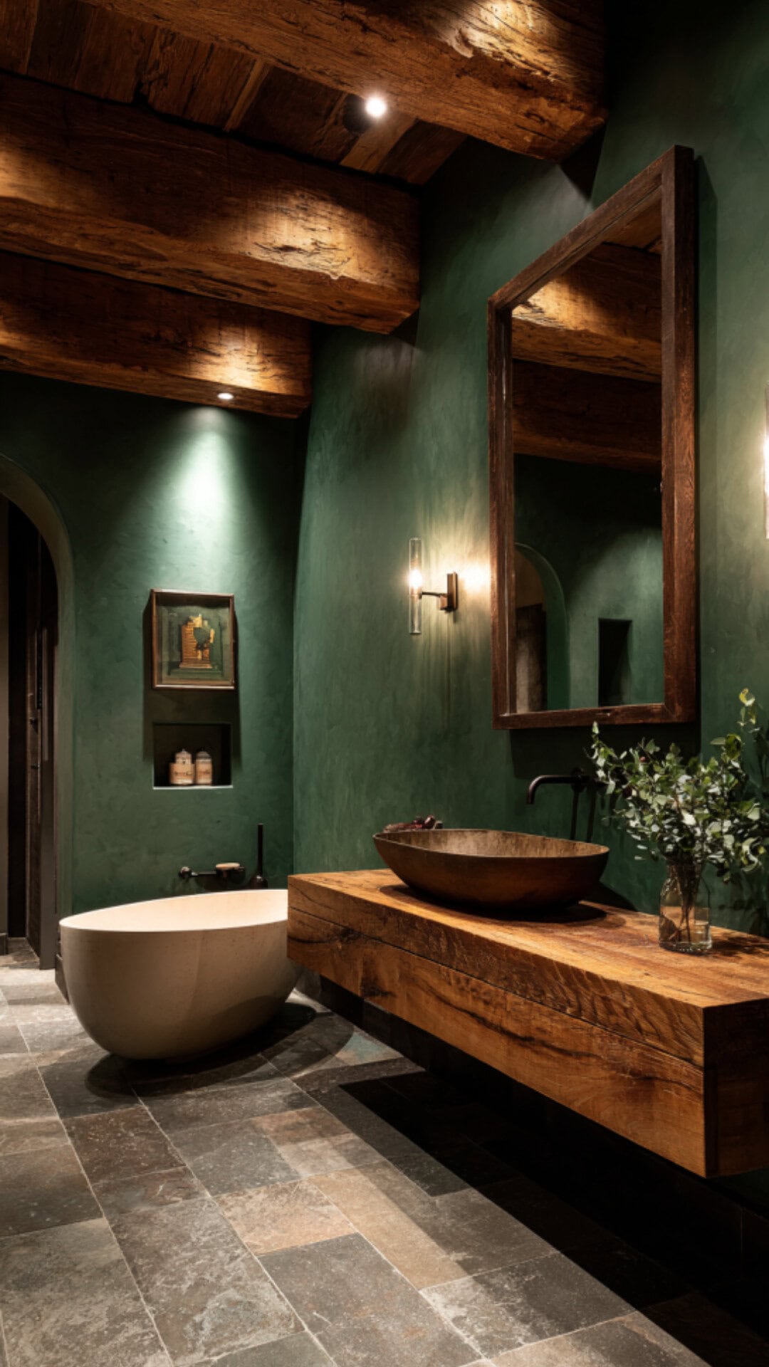 11. Green Western Bathroom with Vibrant Freshness