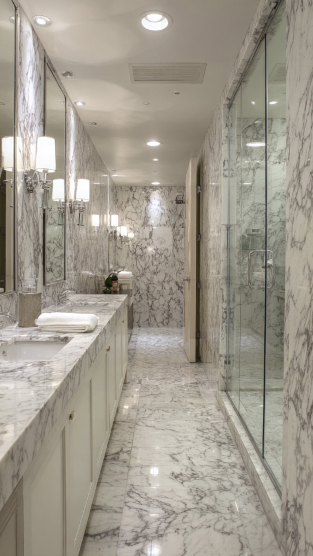 11. Marble Primary Bathroom with Luxurious Contrast