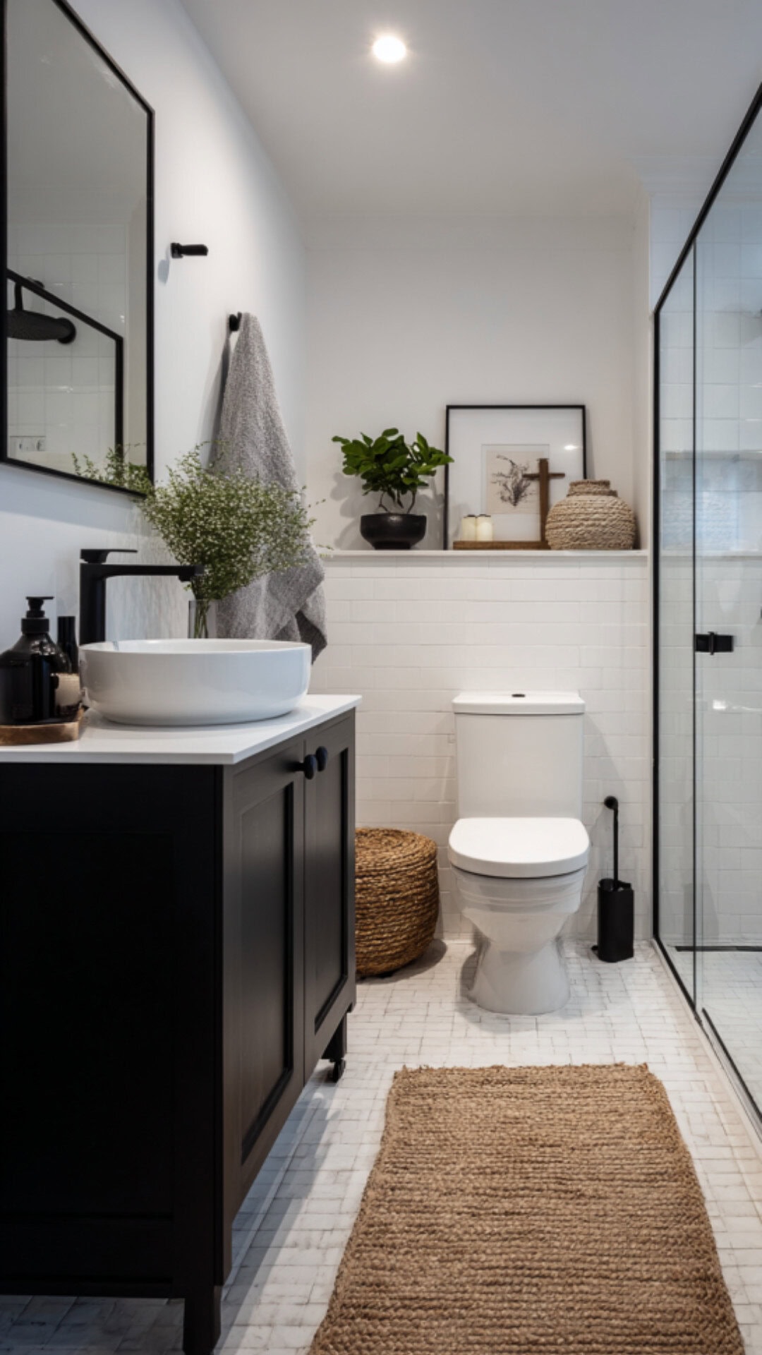 Black and White Coastal Bathroom