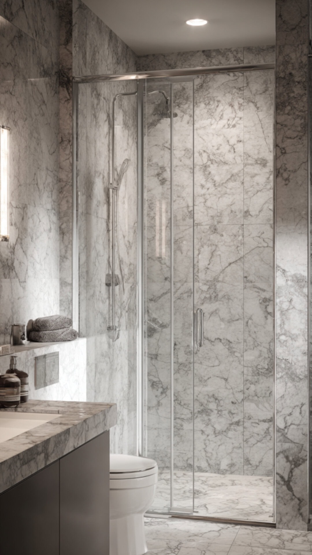 Arabescato Marble Bathroom