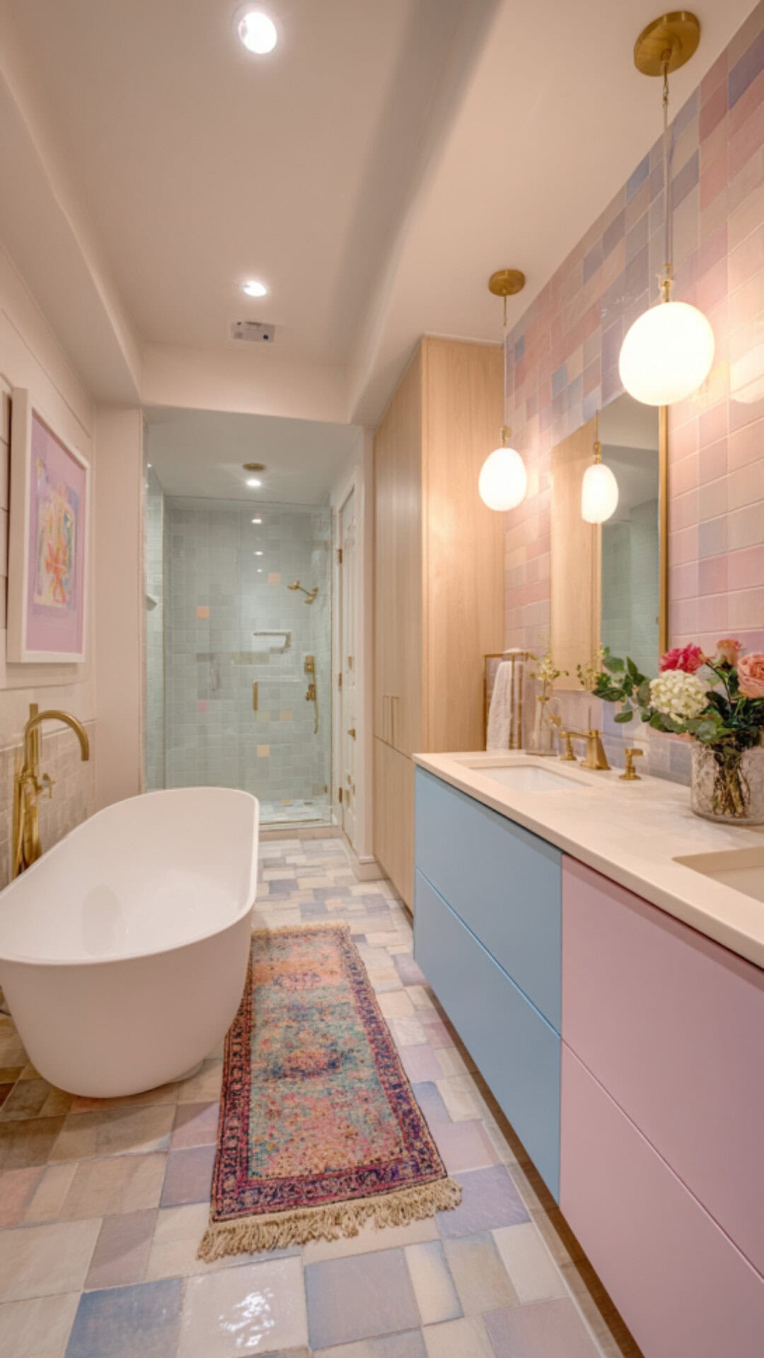 12. Aesthetic Colorful Bathroom for Curated Style
