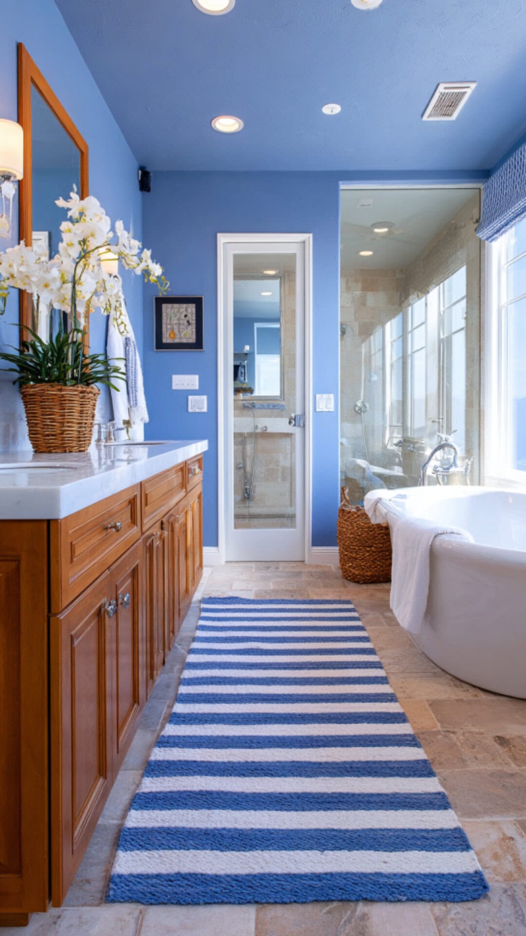 12. Coastal Bathroom Rug with Breezy Charm