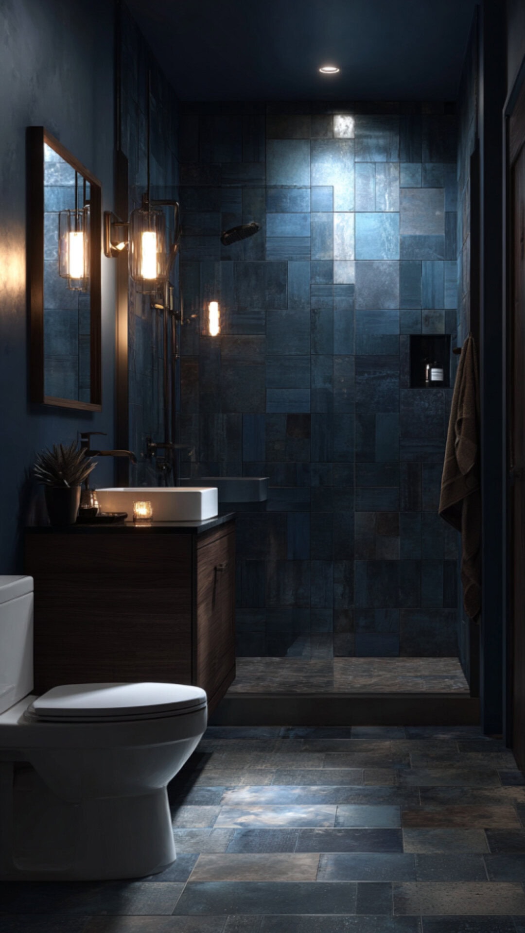 Dark Coastal Bathroom