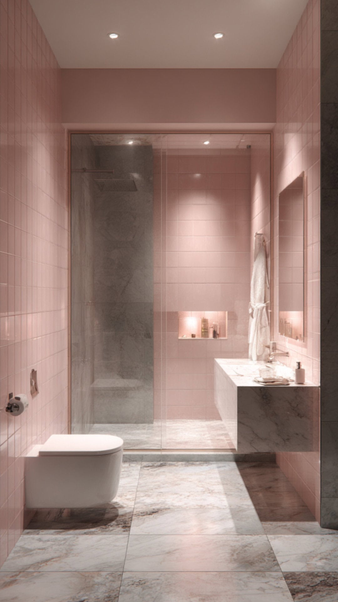  Pink and Grey Bathroom