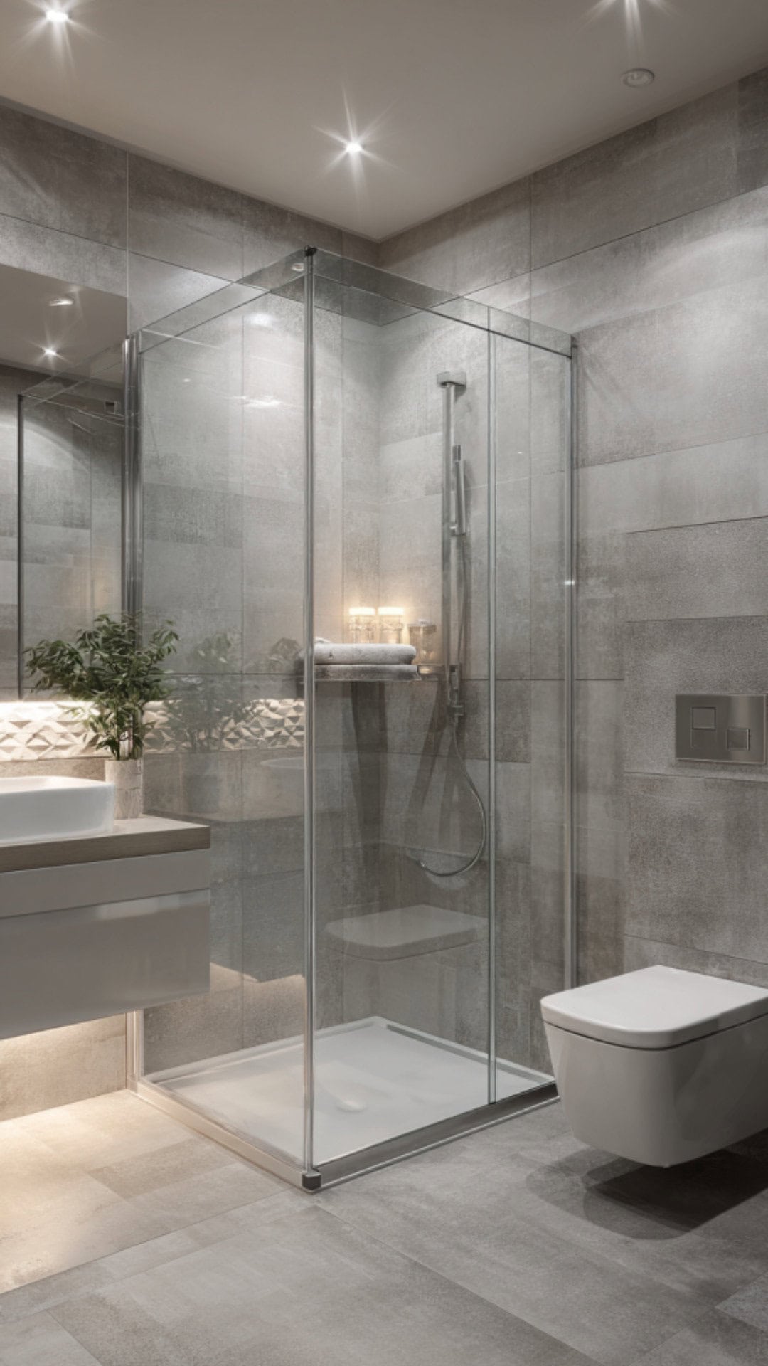 13. Corner Bathroom Shower with Glass Enclosure