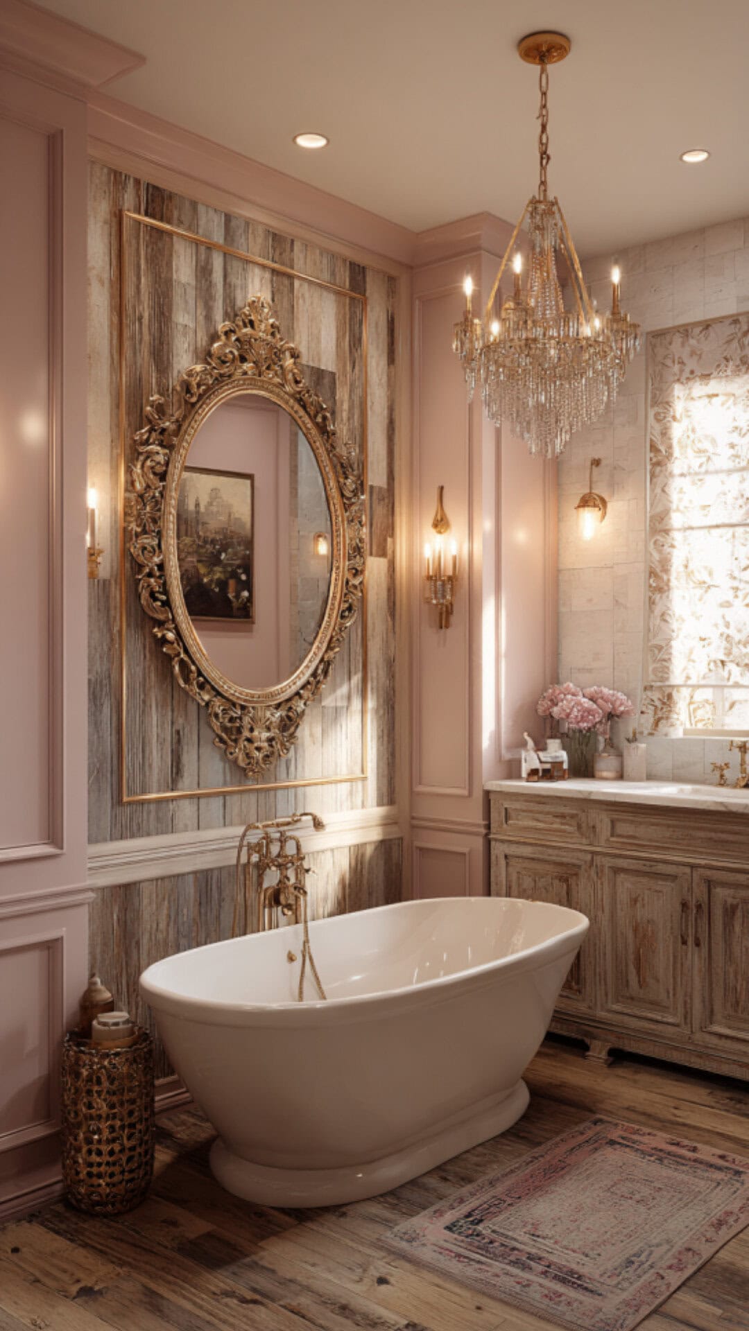 13. Girly Western Bathroom with Feminine Flair