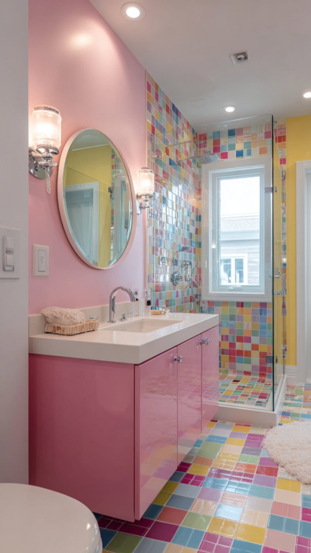 13. Colorful Primary Bathroom with Playful Energy