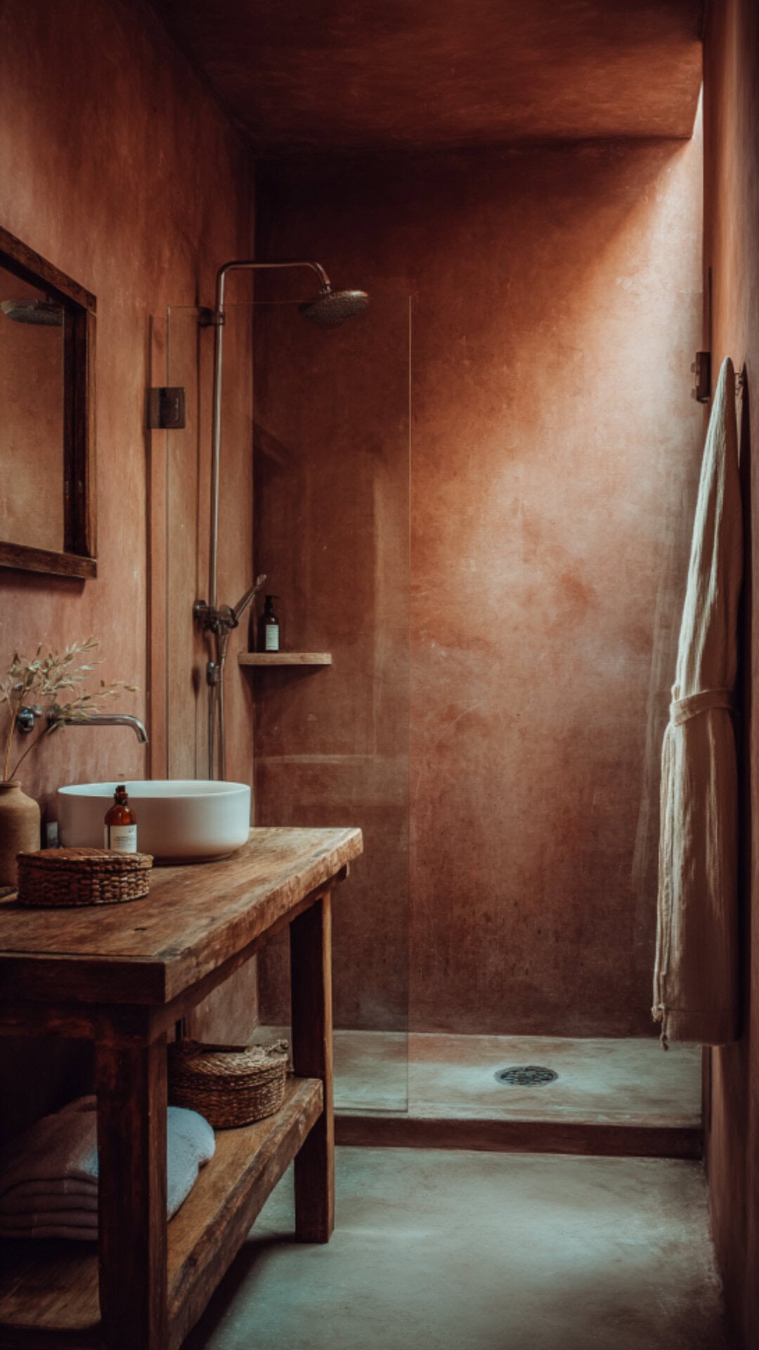 Earthy Terracotta Bathroom