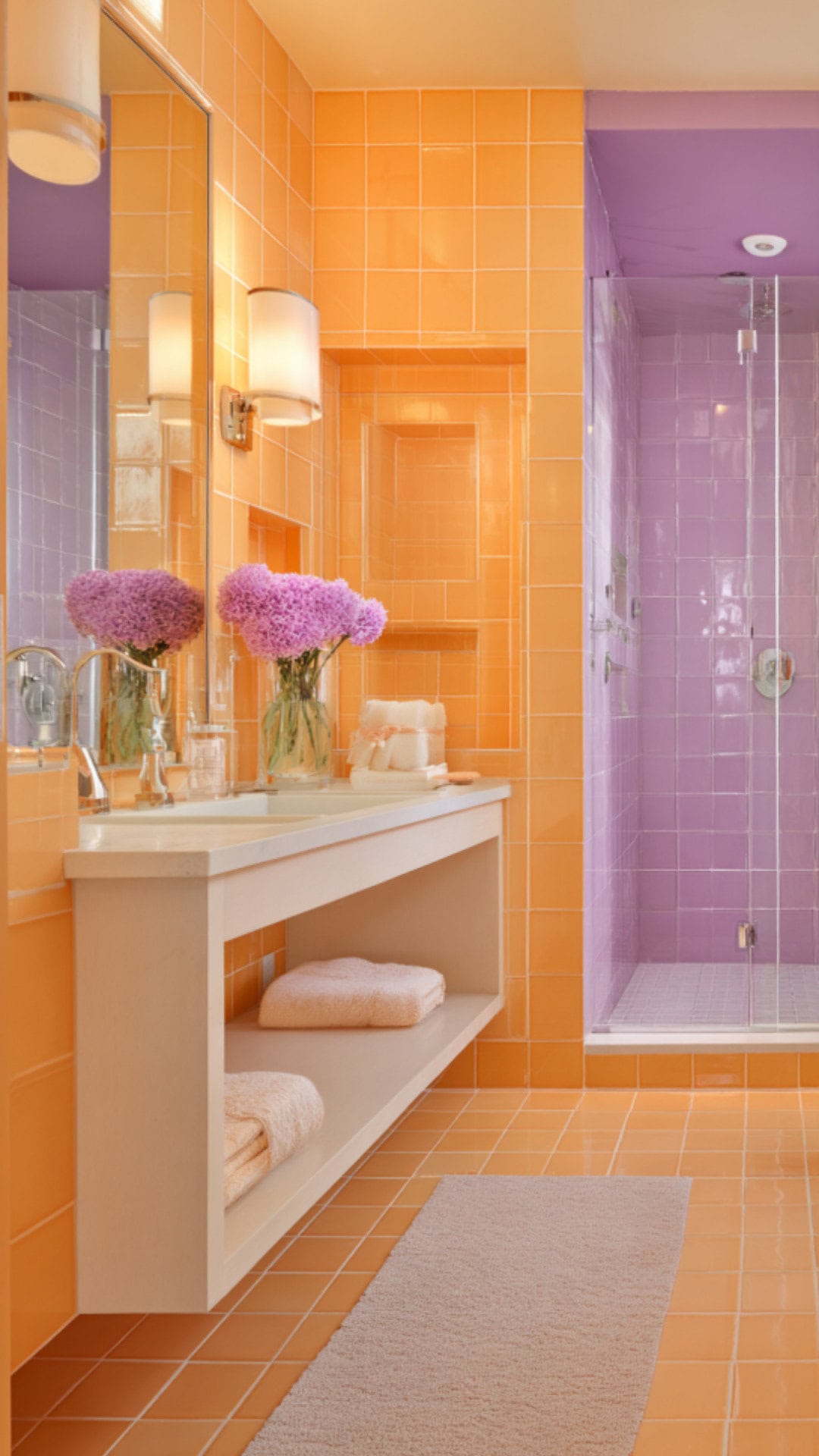 Orange and Purple Bathroom