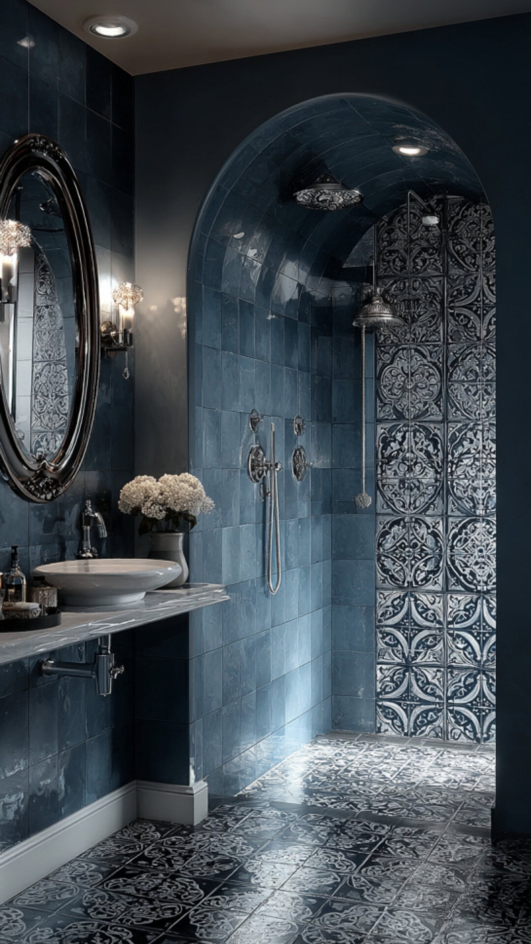 13. Blue Gothic Bathroom
