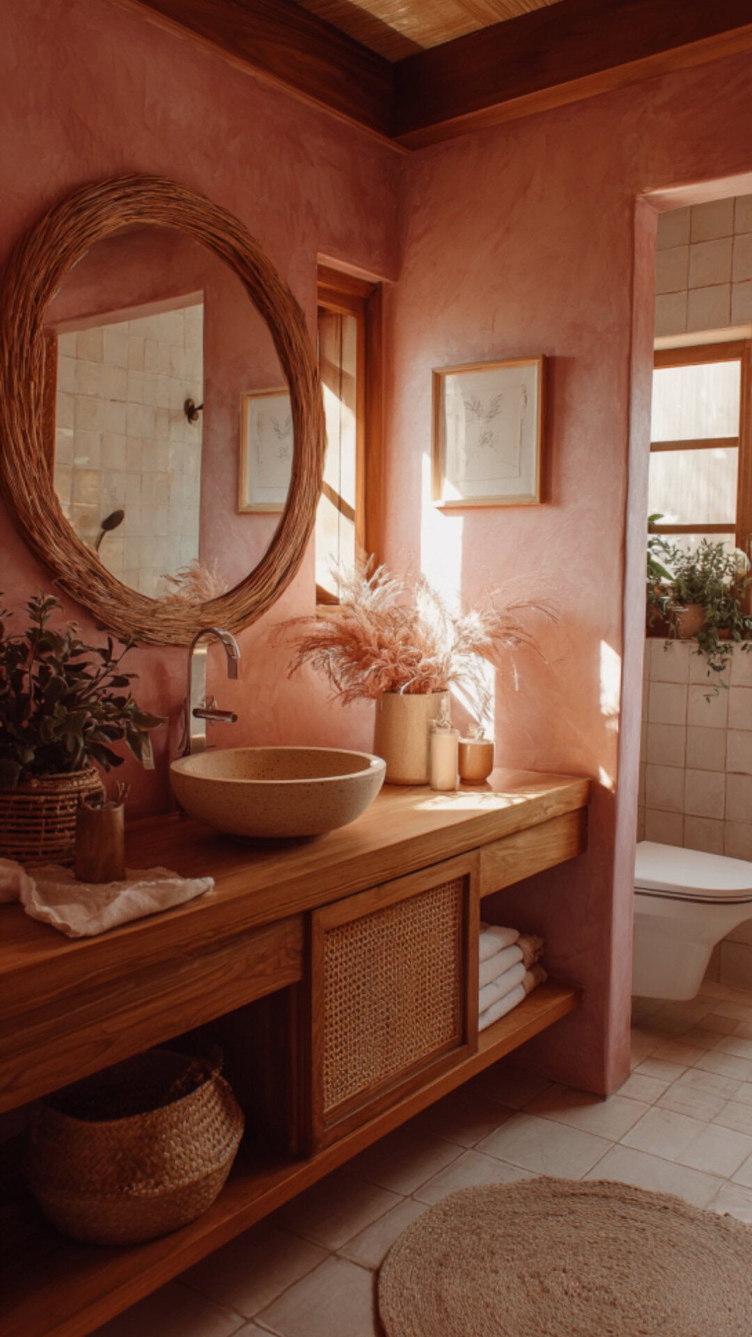 Pink Boho Bathroom