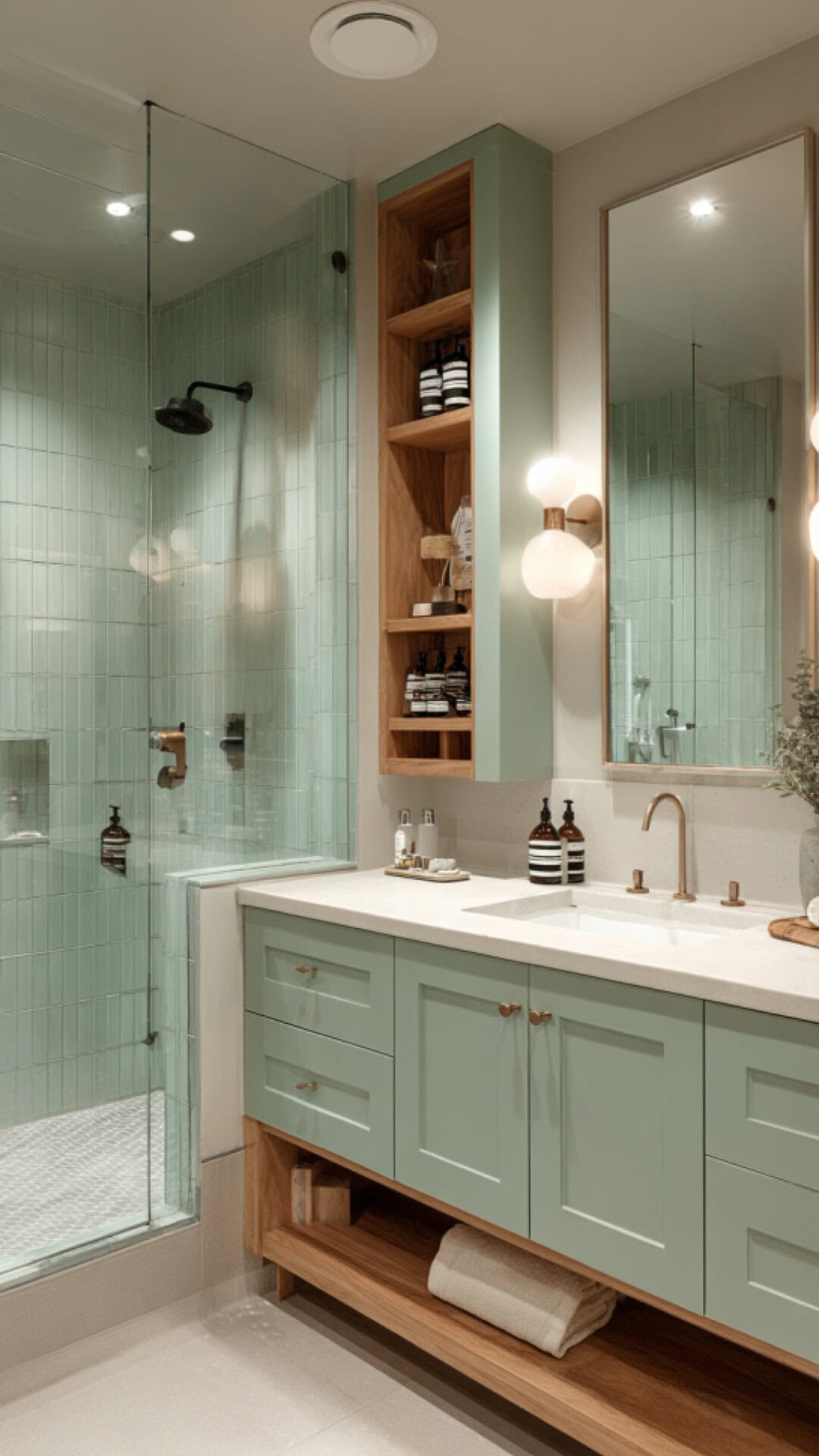 Terracotta and Mint Bathroom