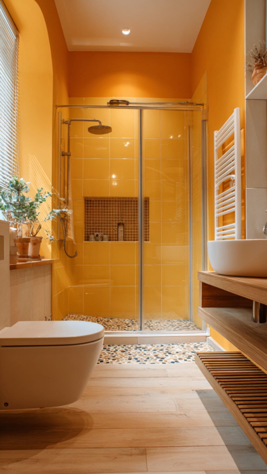 Orange and Yellow Bathroom