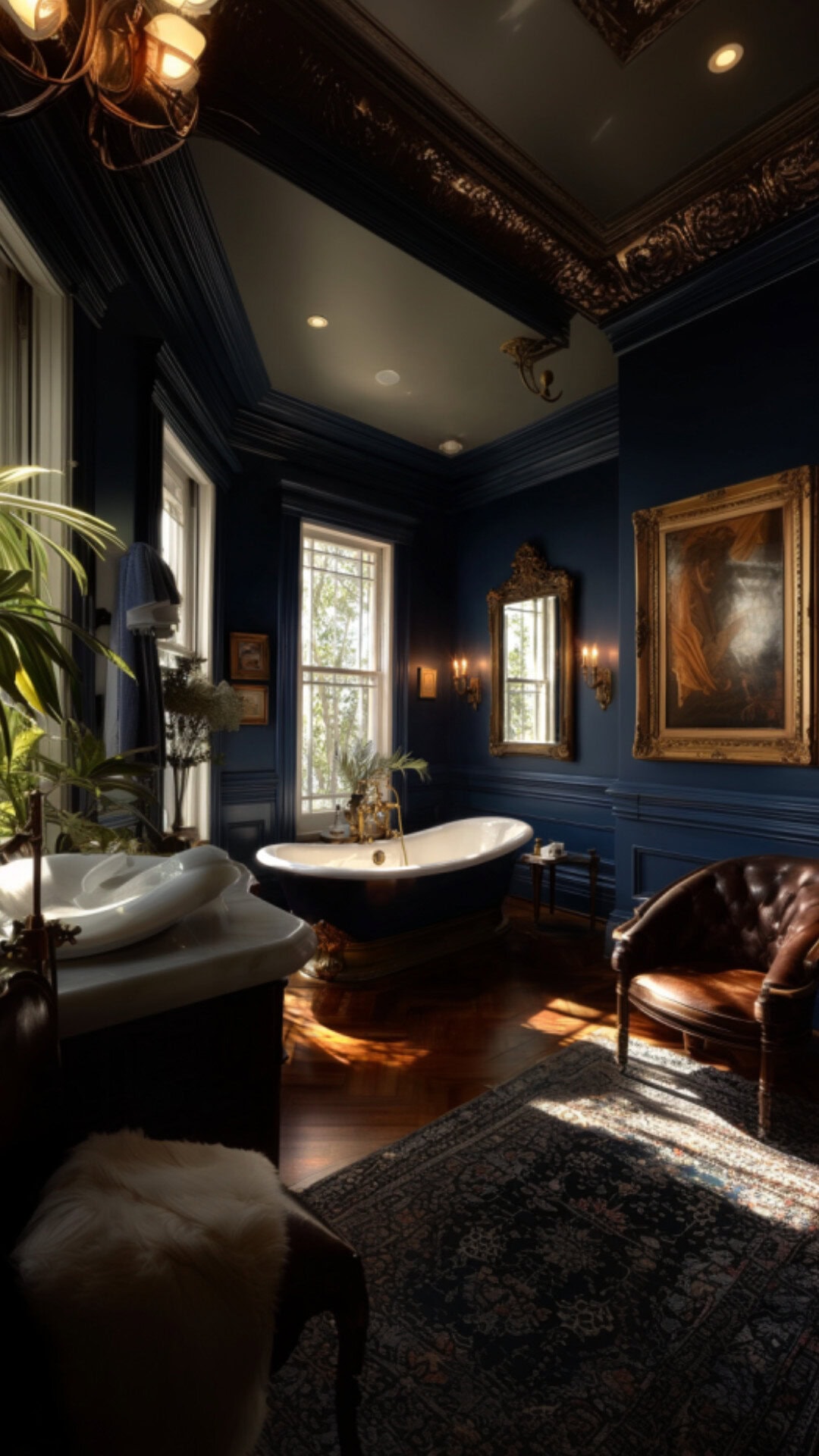 14. Navy Victorian Bathroom