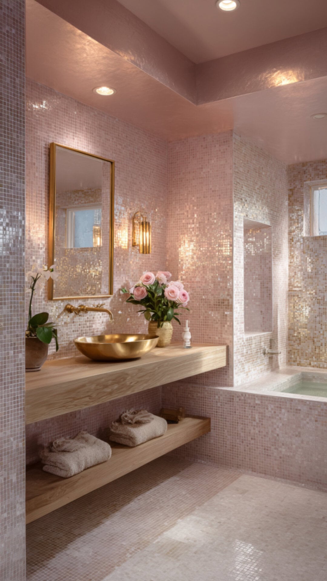 Pink and Gold Bathroom