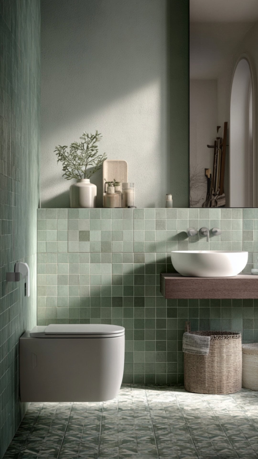 Light Sage Green Bathroom Look
