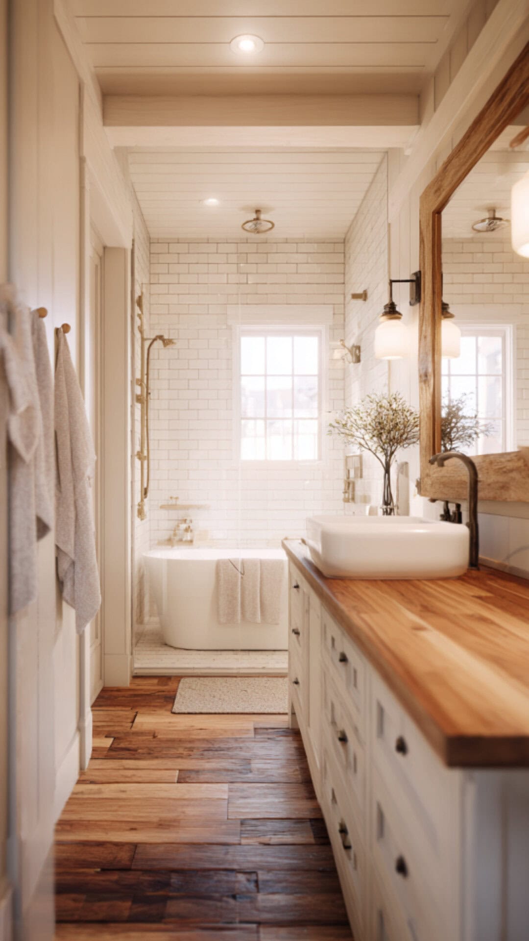 2. Bathroom Counter Butcher Block