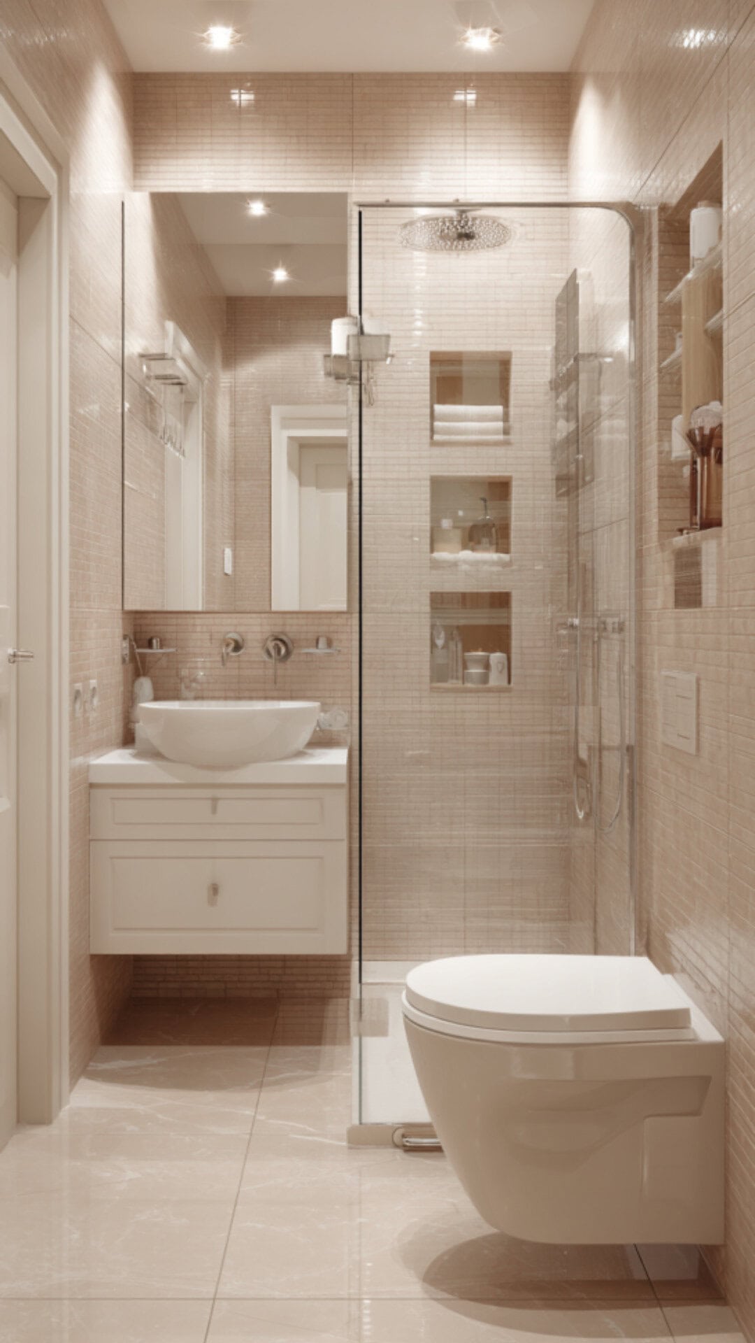 2. Small Bathroom Shower with Space-Saving Design