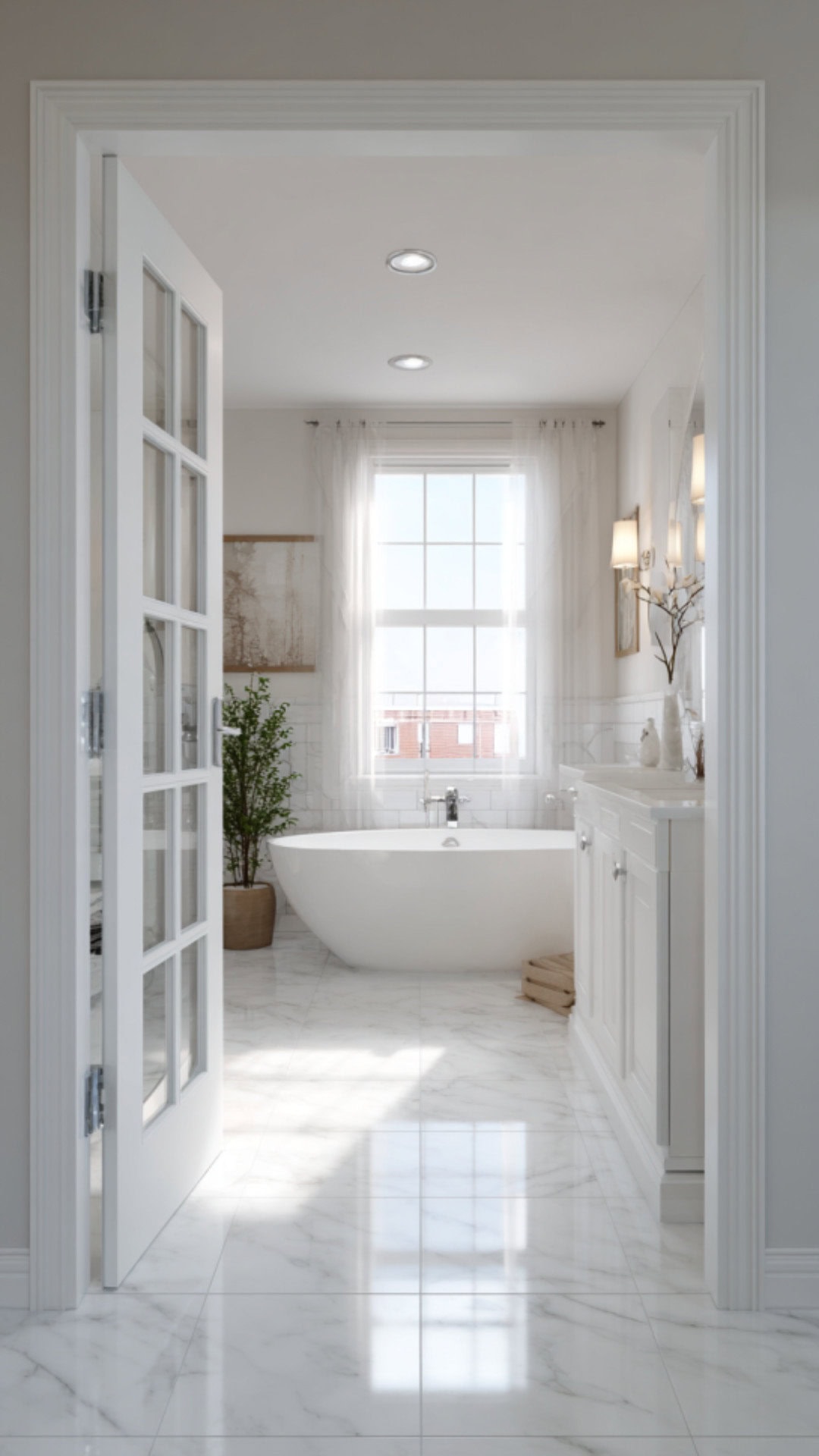 3. PVC Bathroom Door for Practical Durability