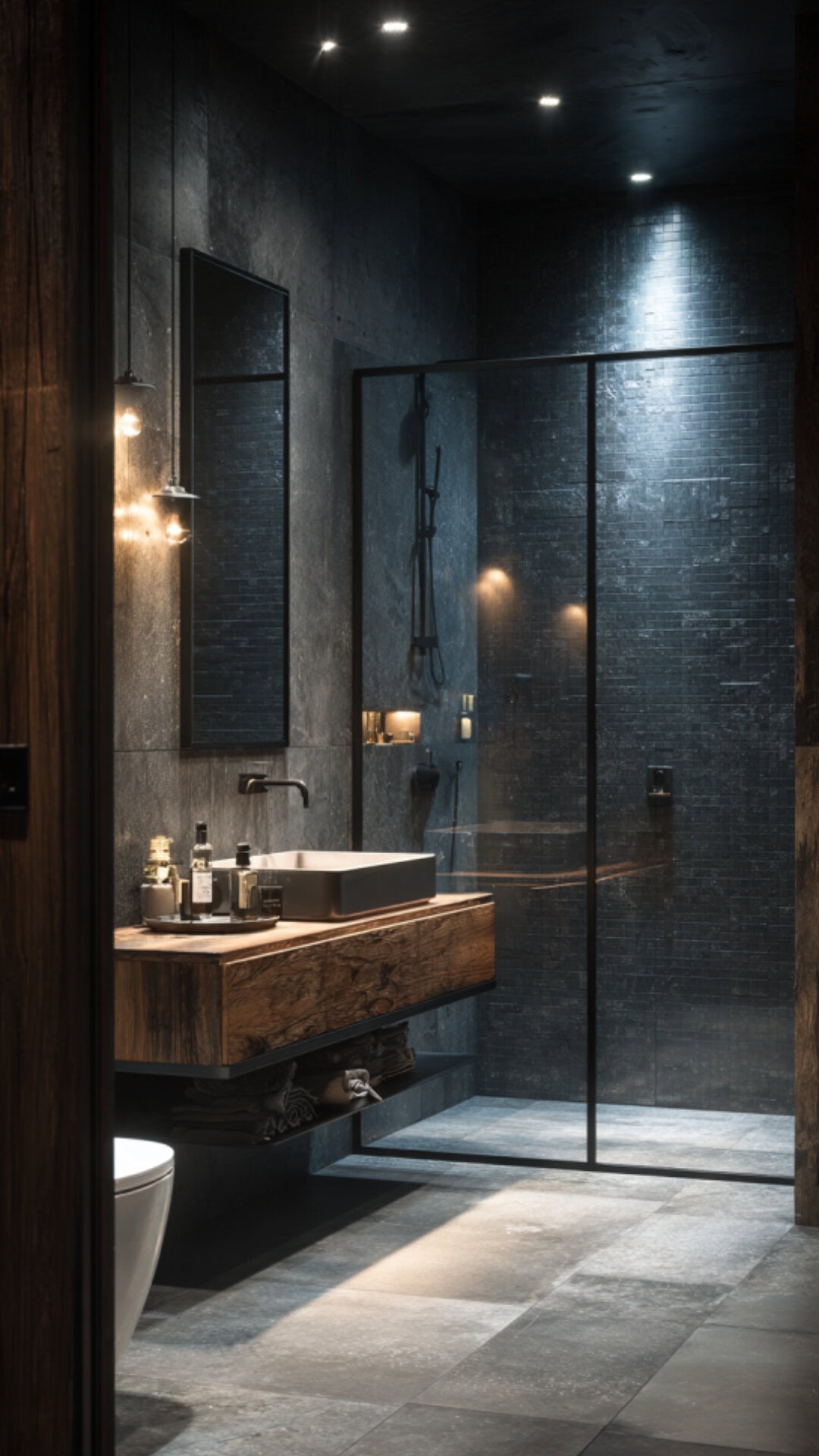 Dark Scandinavian Bathroom