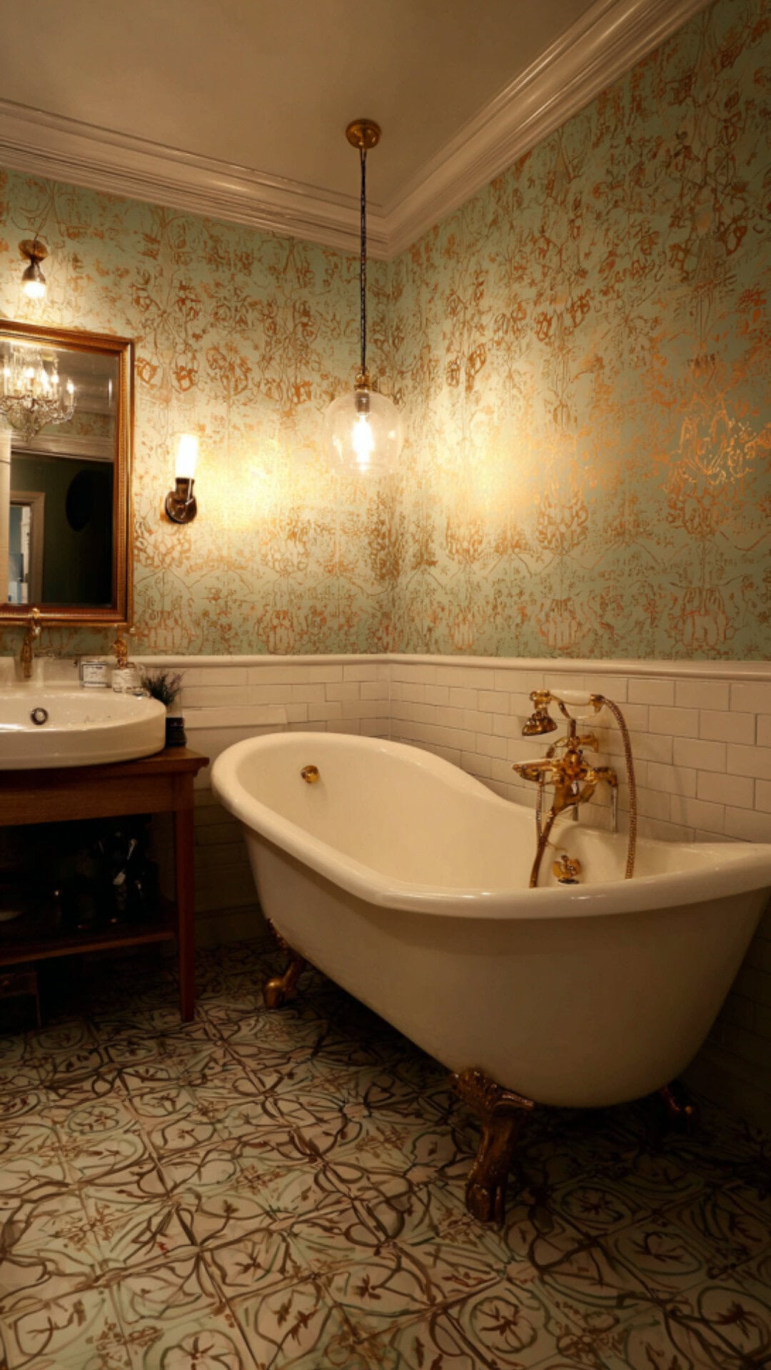 2. Vintage Clawfoot Tub Bathroom with Classic Details