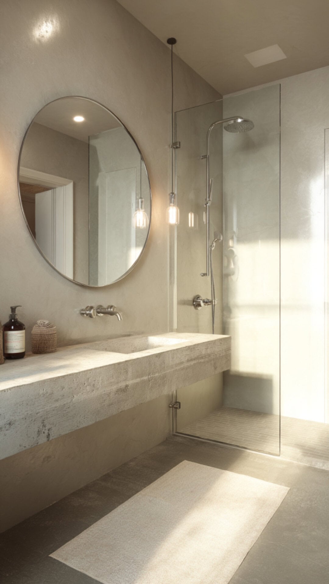 2. Micro Concrete Bathroom with Sleek Minimalism