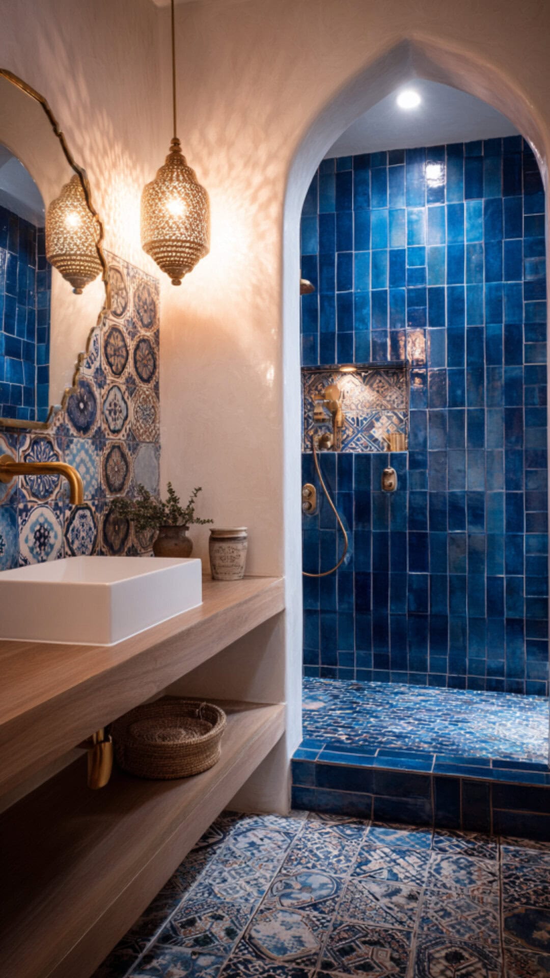 Blue Moroccan Bathroom