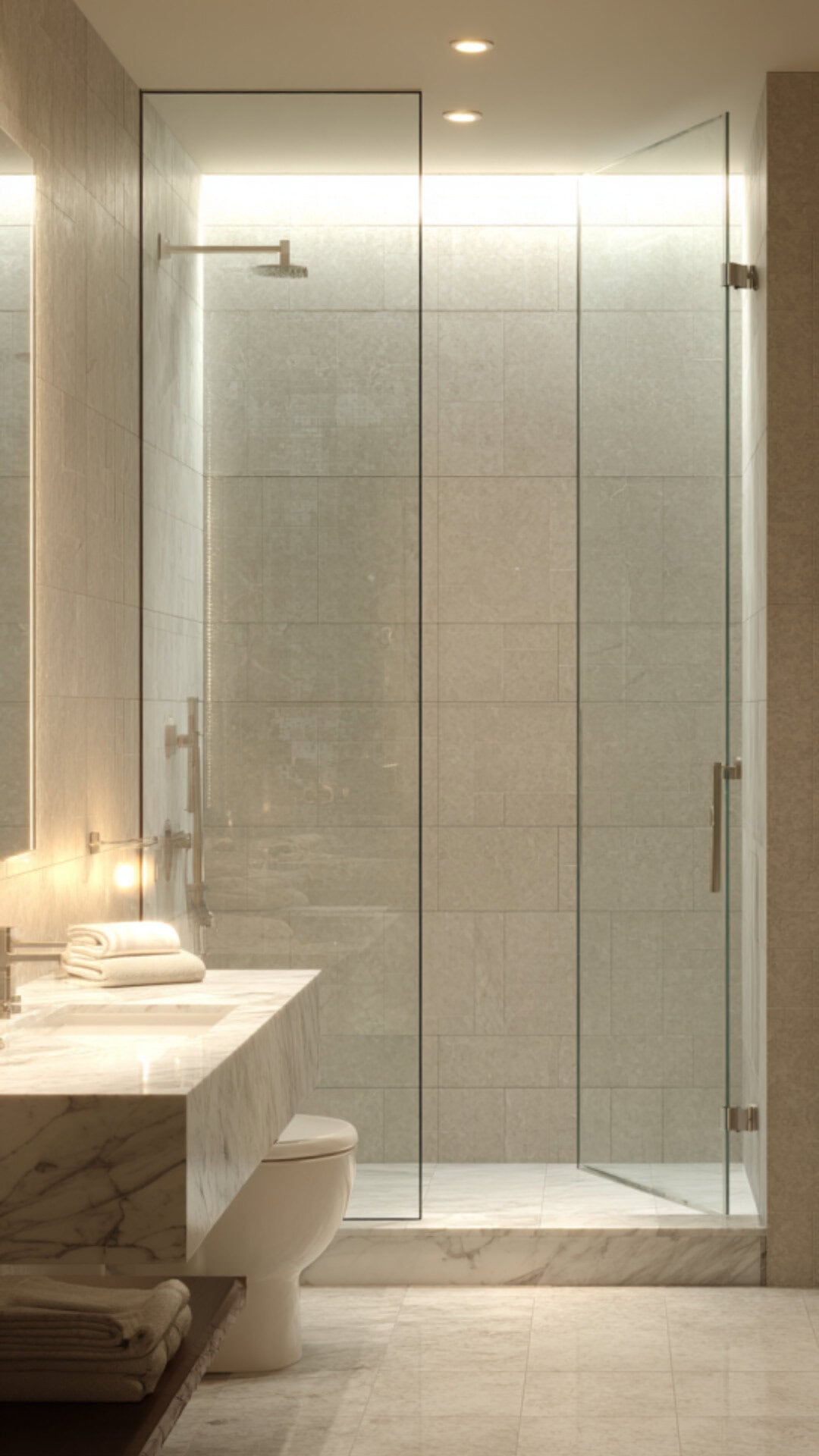 Beige and White Bathroom