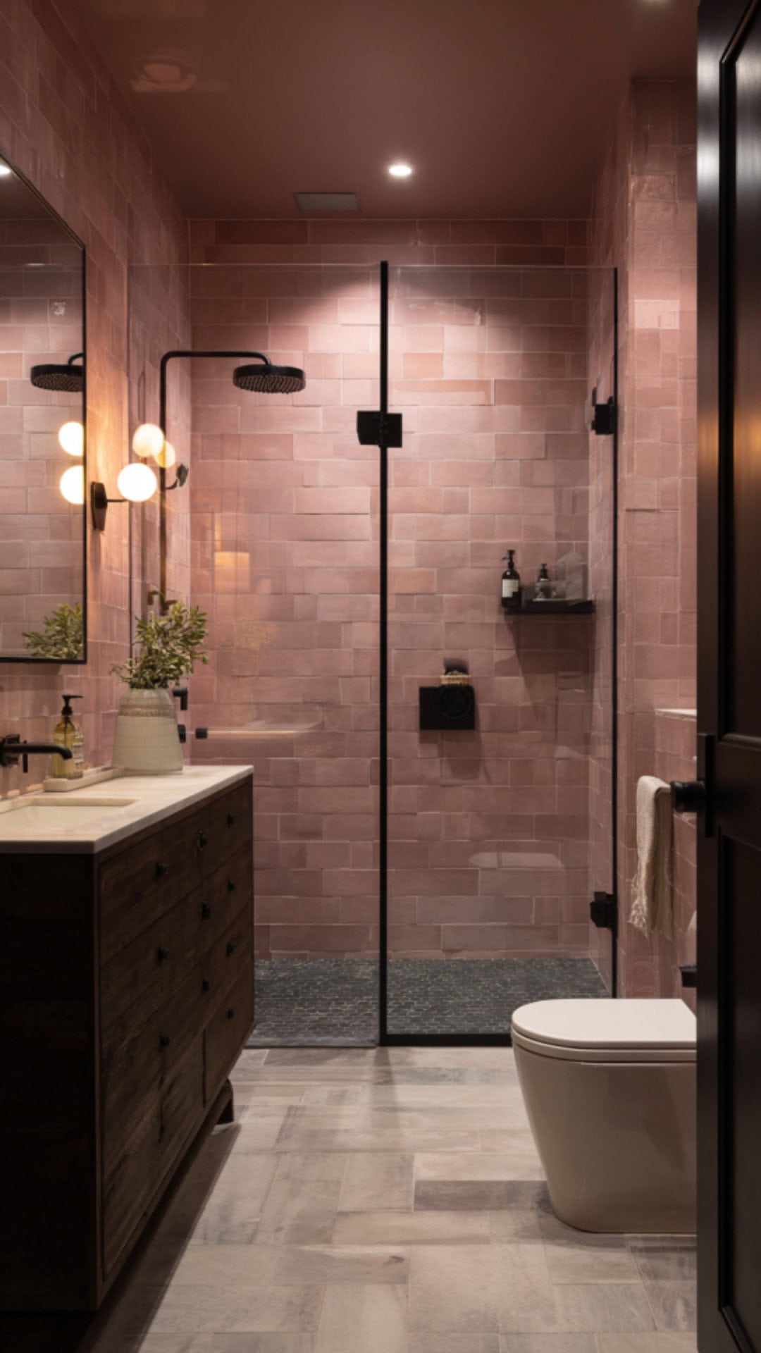 Pink Masculine Bathroom