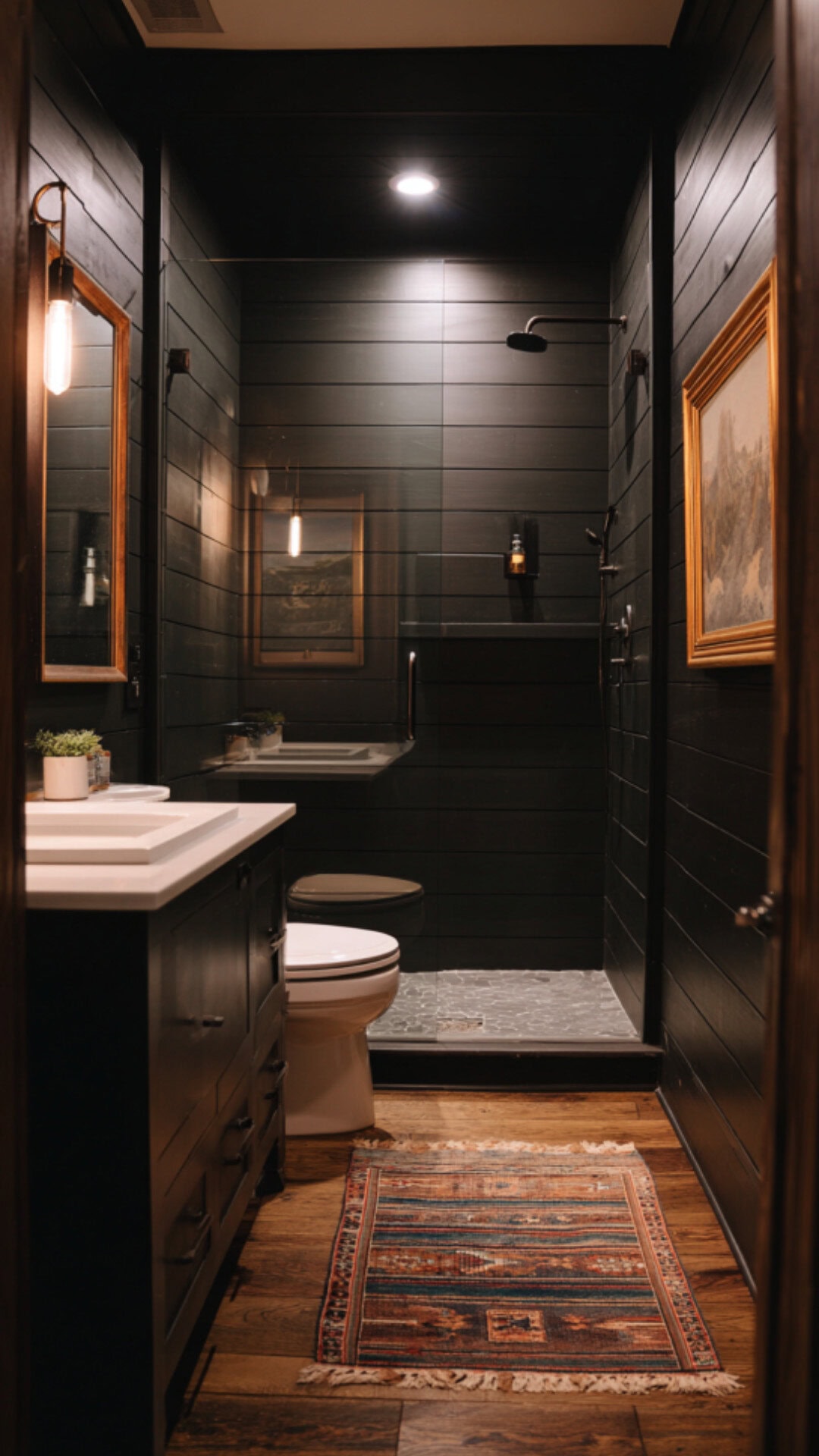 3. Black Shiplap Bathroom