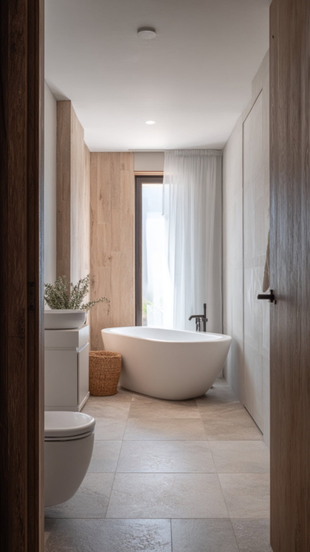 Japanese-Influenced Scandinavian Bathroom