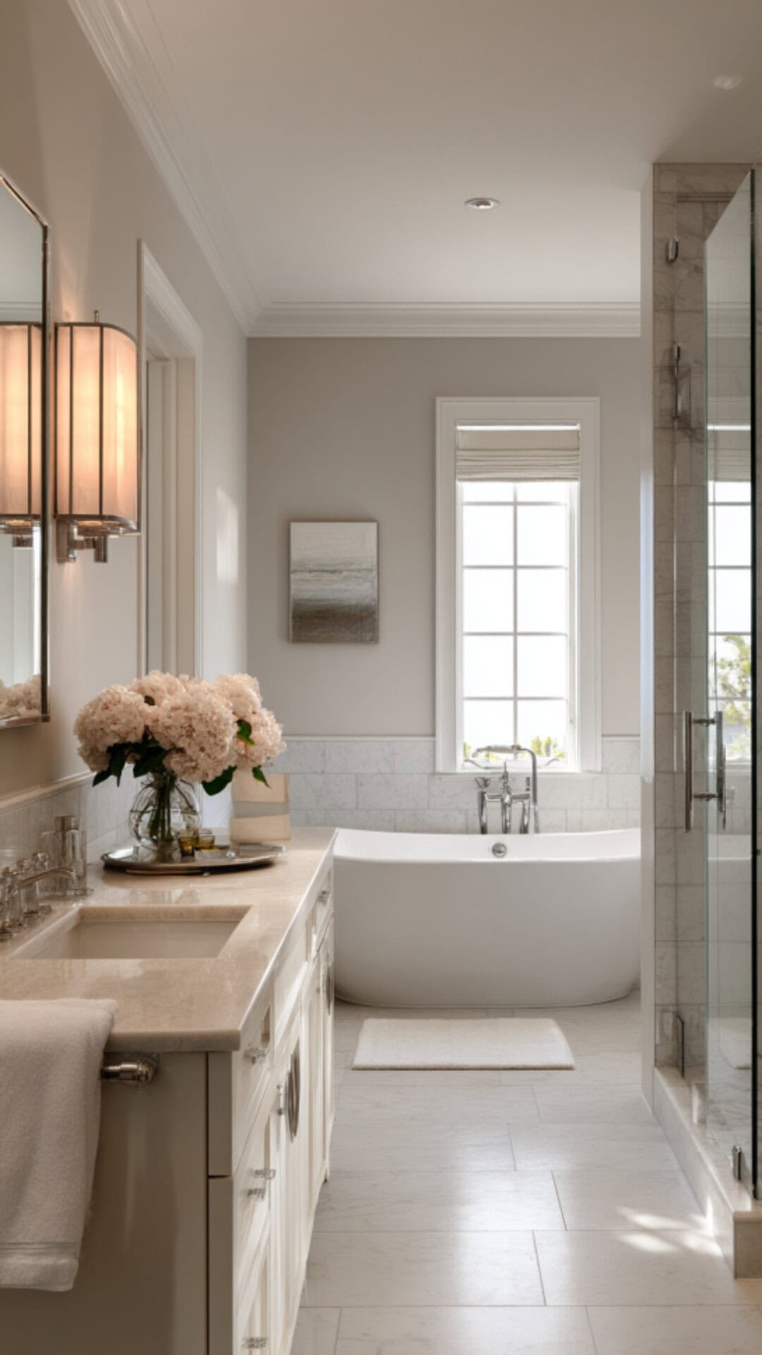 3. Modern Traditional Bathroom with Clean Sophistication