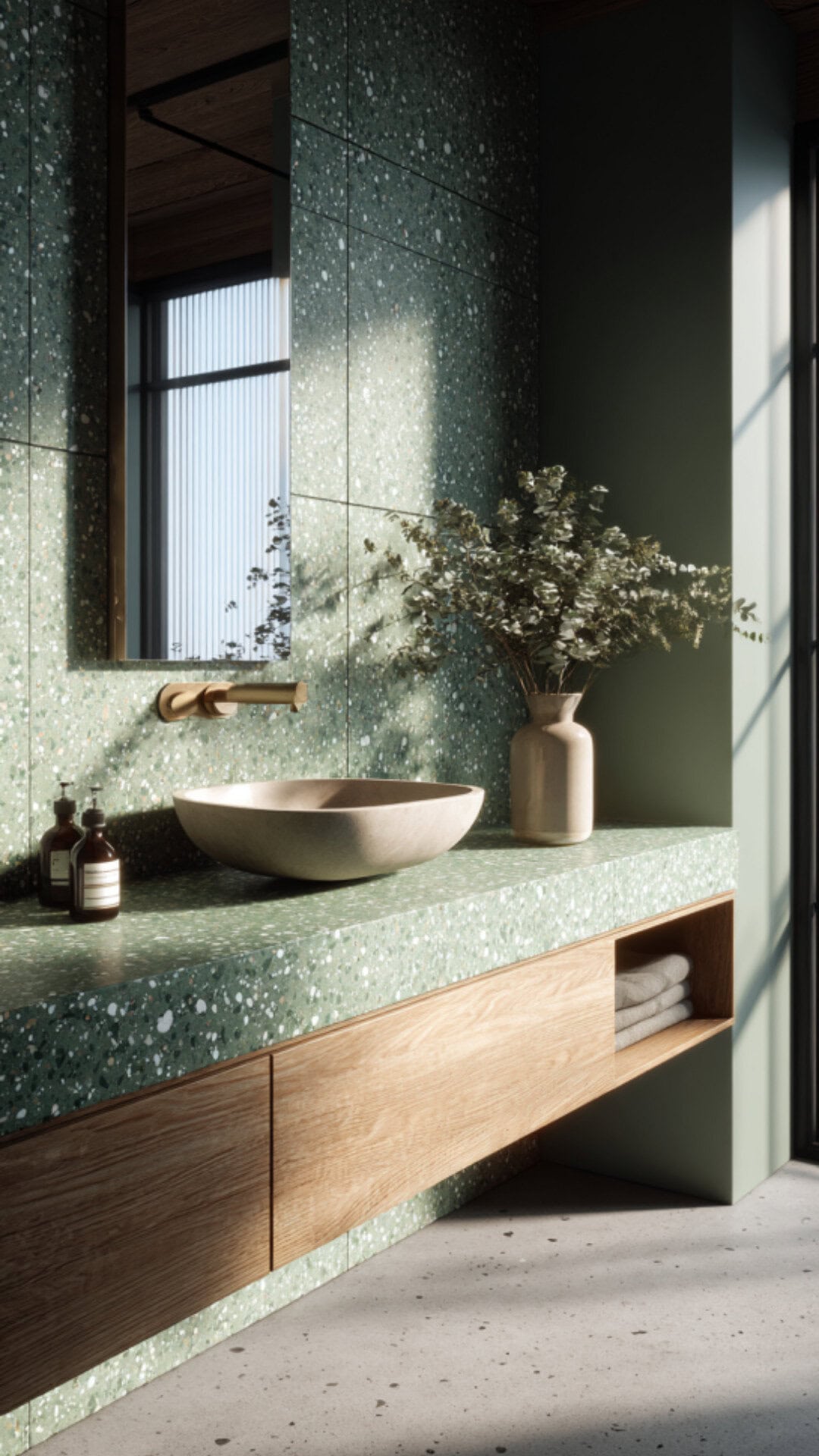 Green Terrazzo Bathroom